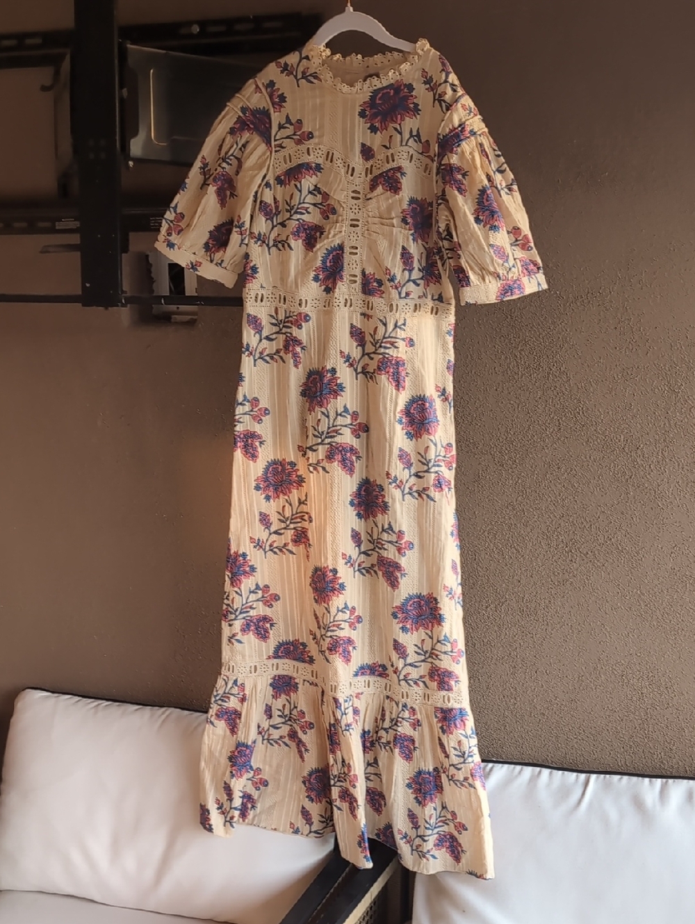 Sea New York Cream Maxi Dress with Purple Floral Print